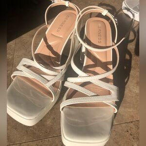 Women's White Strappy Heel